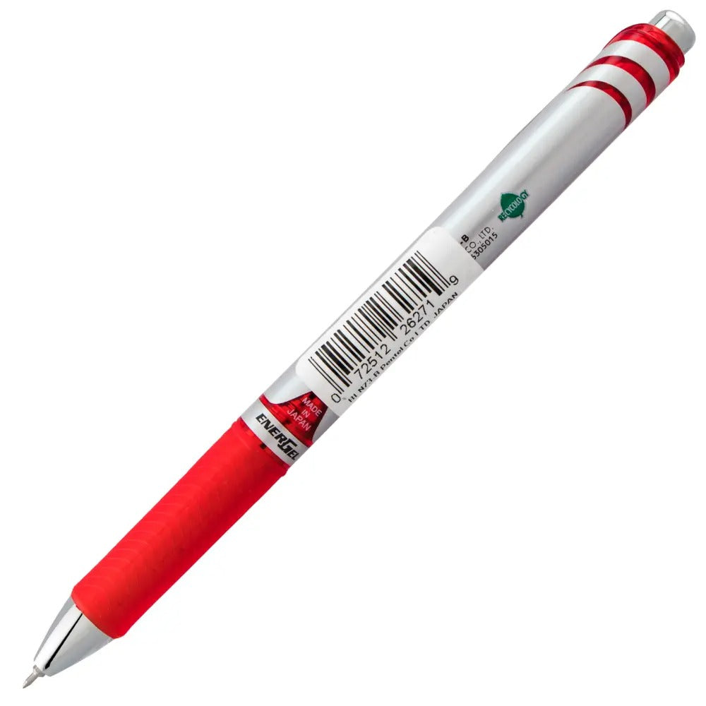 EnerGel RTX Retractable Liquid Gel Pen, (0.3mm) Needle Tip, Extra Fine Line, Red Ink