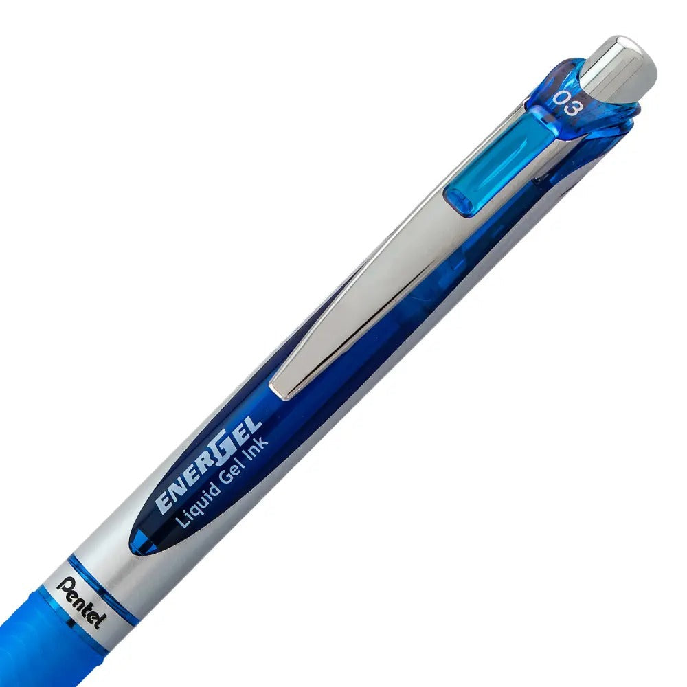 EnerGel RTX Retractable Liquid Gel Pen, (0.3mm) Needle Tip, Extra Fine Line, Blue Ink