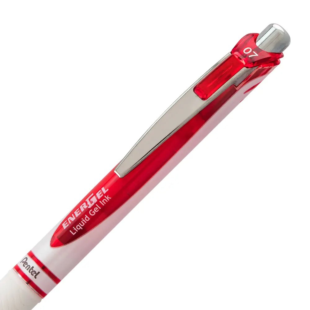 EnerGel Pearl Retractable Liquid Gel Pen, (0.7mm) Needle Tip, Medium Line, Red Ink