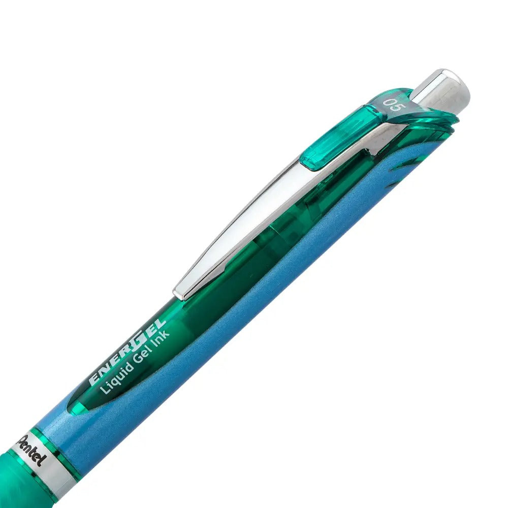 EnerGel RTX Retractable Liquid Gel Pen, (0.5mm) Needle Tip, Fine Line, Green Ink