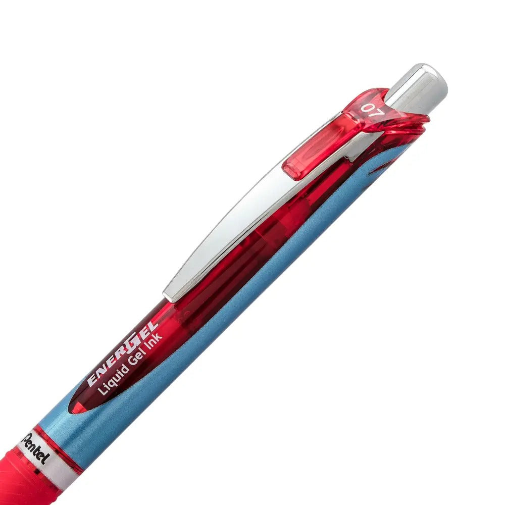 EnerGel RTX Retractable Liquid Gel Pen, (0.7mm) Needle Tip, Medium Line, Red Ink