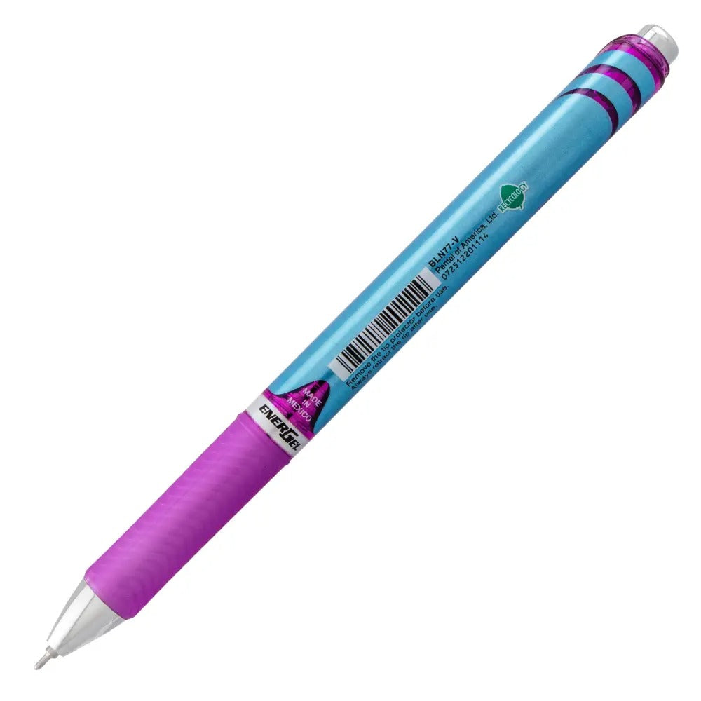 EnerGel RTX Retractable Liquid Gel Pen, (0.7mm) Needle Tip, Medium Line, Violet Ink