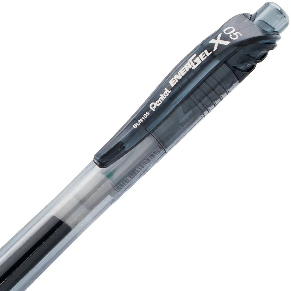EnerGel-X Retractable Liquid Gel Pen, (0.5mm) Needle Tip, Fine Line, Black Ink