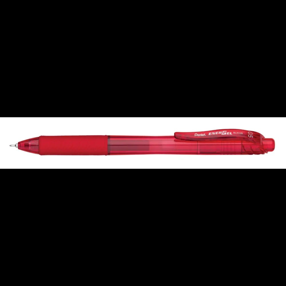 EnerGel-X Retractable Liquid Gel Pen, (0.5mm) Needle Tip, Fine Line, Red Ink