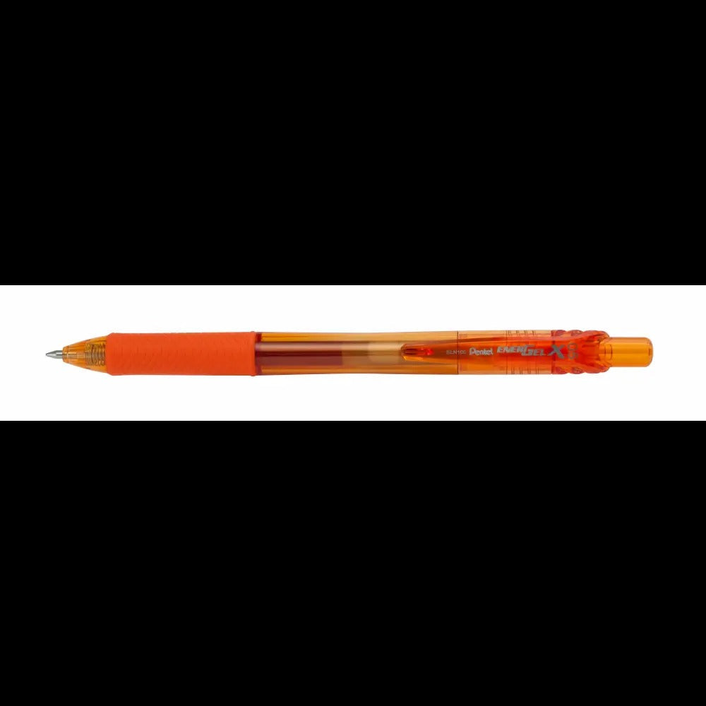 EnerGel-X Retractable Liquid Gel Pen, (0.5mm) Needle Tip, Fine Line, Orange Ink