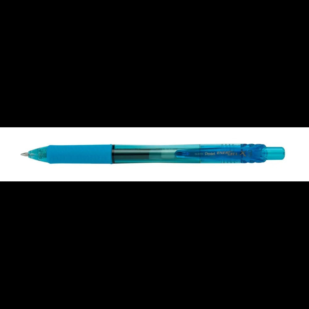 EnerGel-X Retractable Liquid Gel Pen, (0.5mm) Needle Tip, Fine Line, Sky Blue Ink