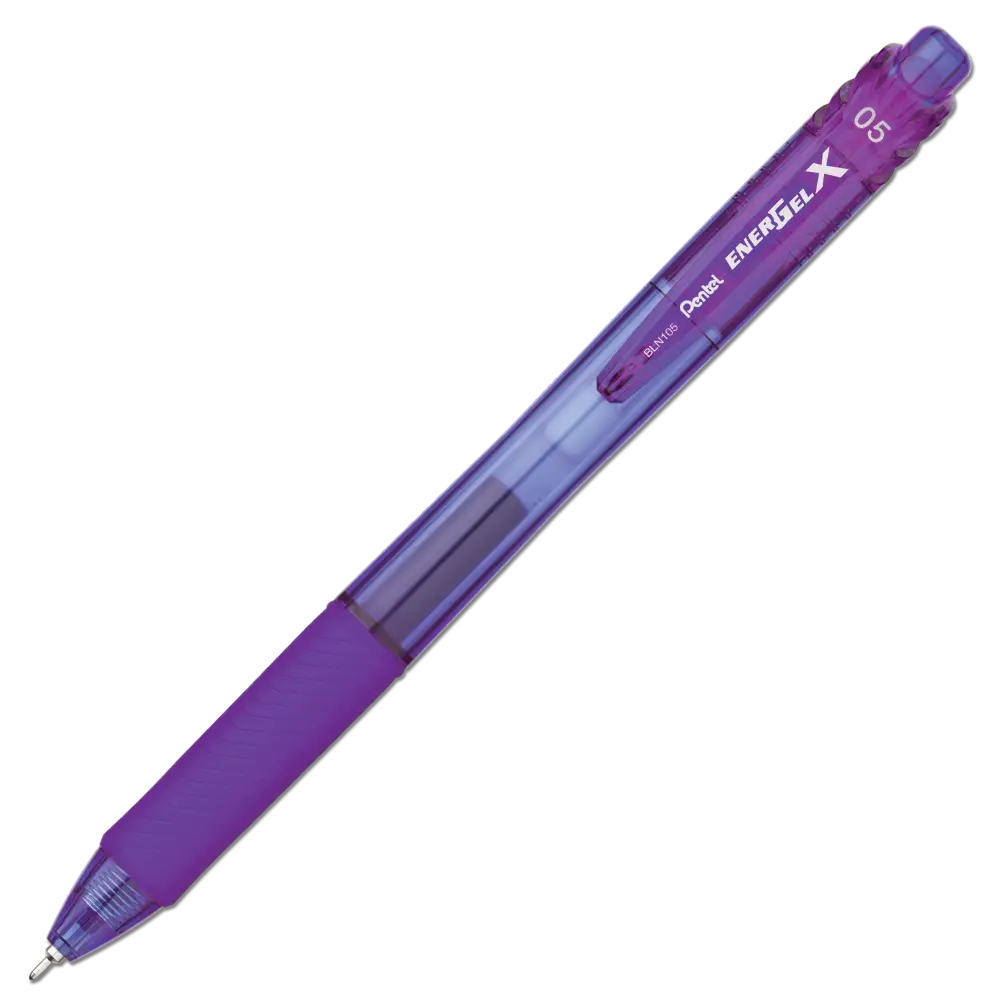 EnerGel-X Retractable Liquid Gel Pen, (0.5mm) Needle Tip, Fine Line, Violet Ink