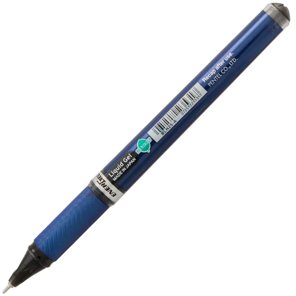 EnerGel NV Liquid Gel Pen, (0.5mm) Needle Tip, Fine Line Capped, Black Ink