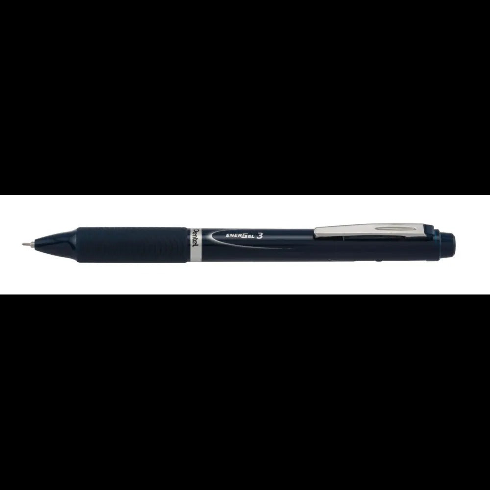 EnerGel 3 Multi-Function, 3-Ink Gel Pen, (0.5mm) Fine Line, Black/Red/Blue Ink, Dark Blue Barrel