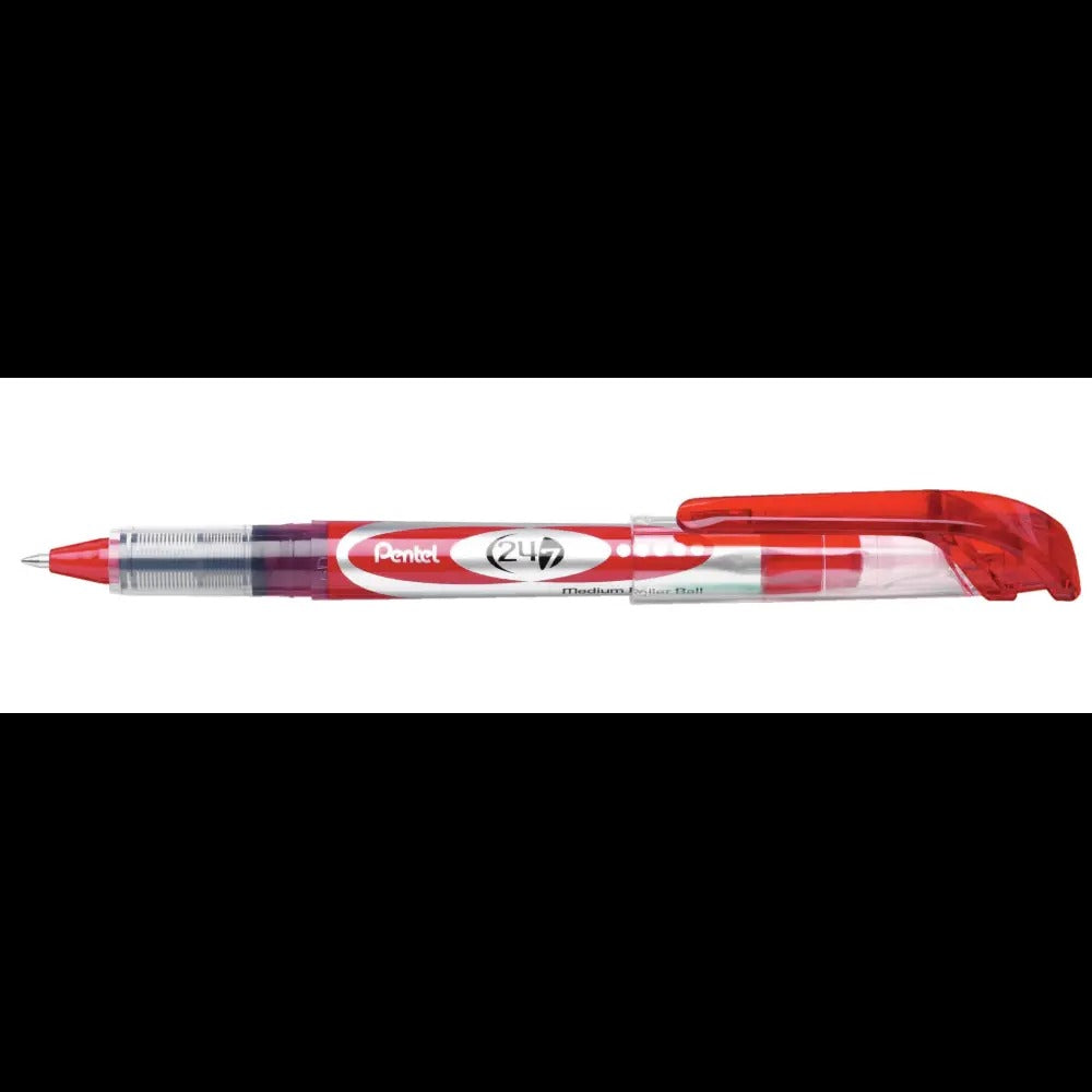 24/7 Roller Ball Pen Medium Line, Red Ink