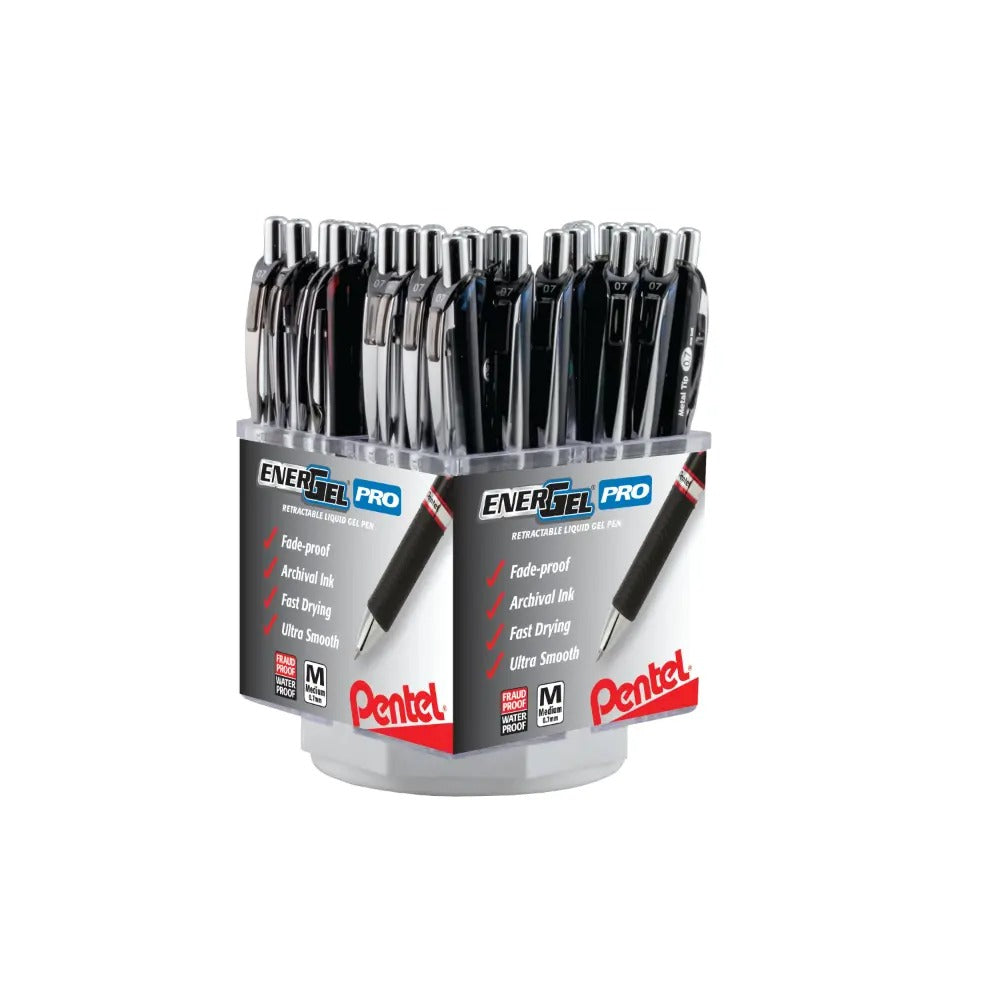 EnerGel PRO Permanent Gel Pen, (0.7mm) Med. Line, Assorted Ink (A/B/C/D/V), 48 Pieces