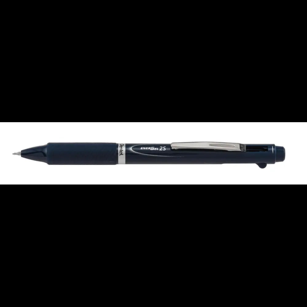 EnerGel 2S Multi-Function, 2-Ink + Pencil, (0.5mm) Fine Line, Black/Red Ink/0.5mm Pencil, Dark Blue Barrel