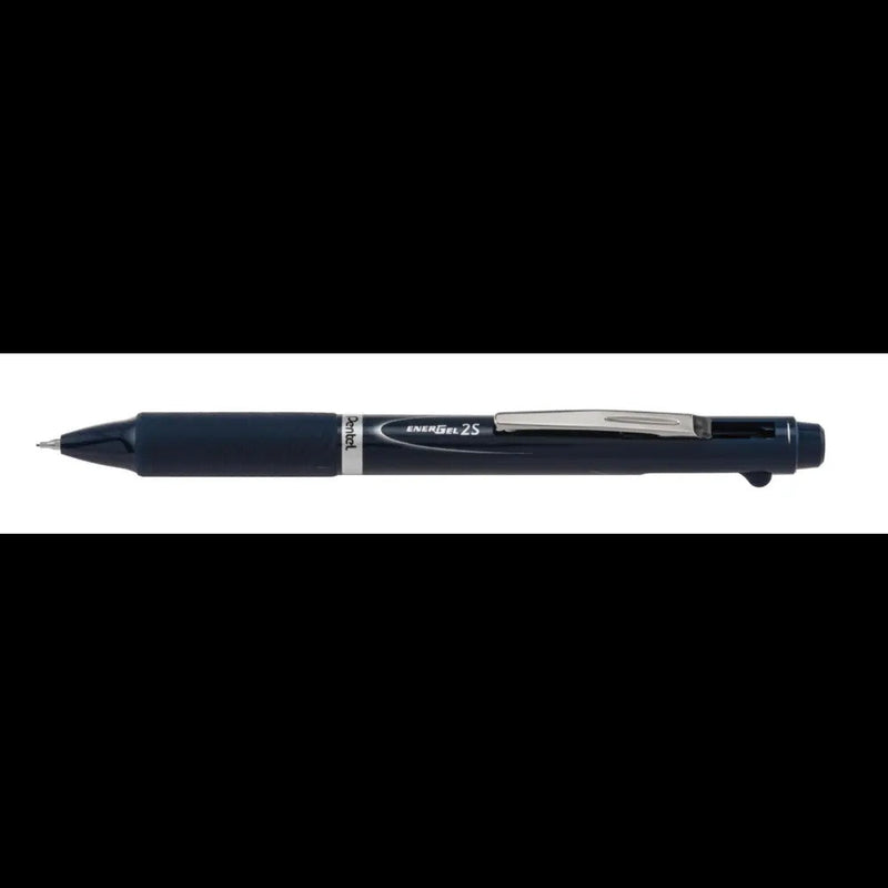 EnerGel 2S Multi-Function, 2-Ink + Pencil, (0.5mm) Fine Line, Black/Red Ink/0.5mm Pencil, Dark Blue Barrel