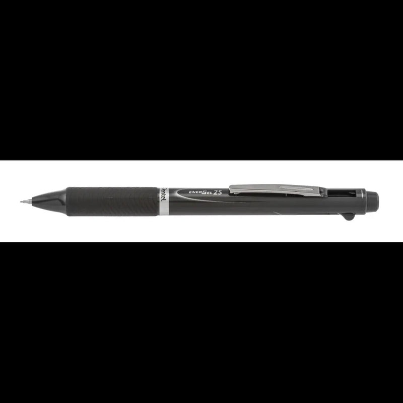 EnerGel 2S Multi-Function, 2-Ink + Pencil, (0.5mm) Fine Line, Black/Red Ink/0.5mm Pencil, Dark Gray Barrel