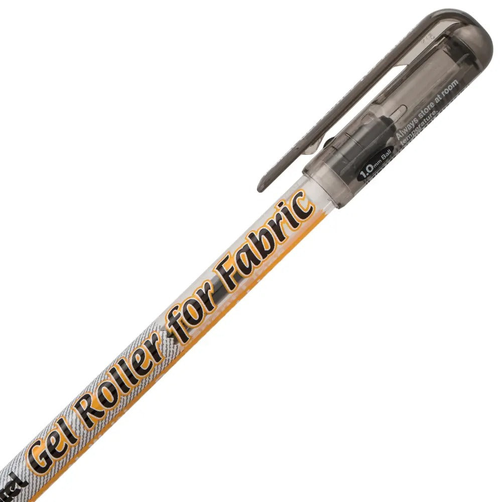 Pentel Arts Gel Roller For Fabric, (1.0mm) Bold Lines, Permanent, Black Ink