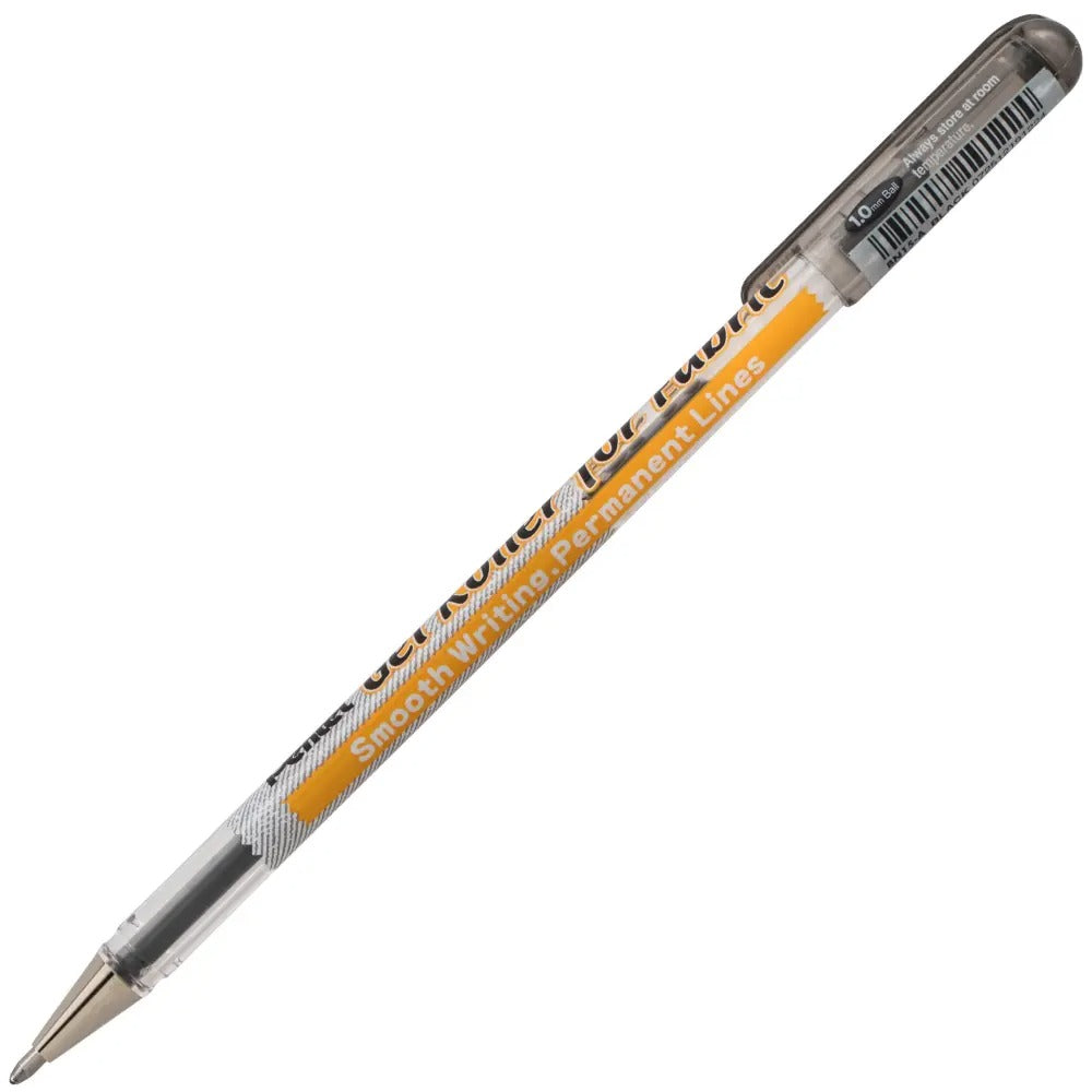 Pentel Arts Gel Roller For Fabric, (1.0mm) Bold Lines, Permanent, Black Ink