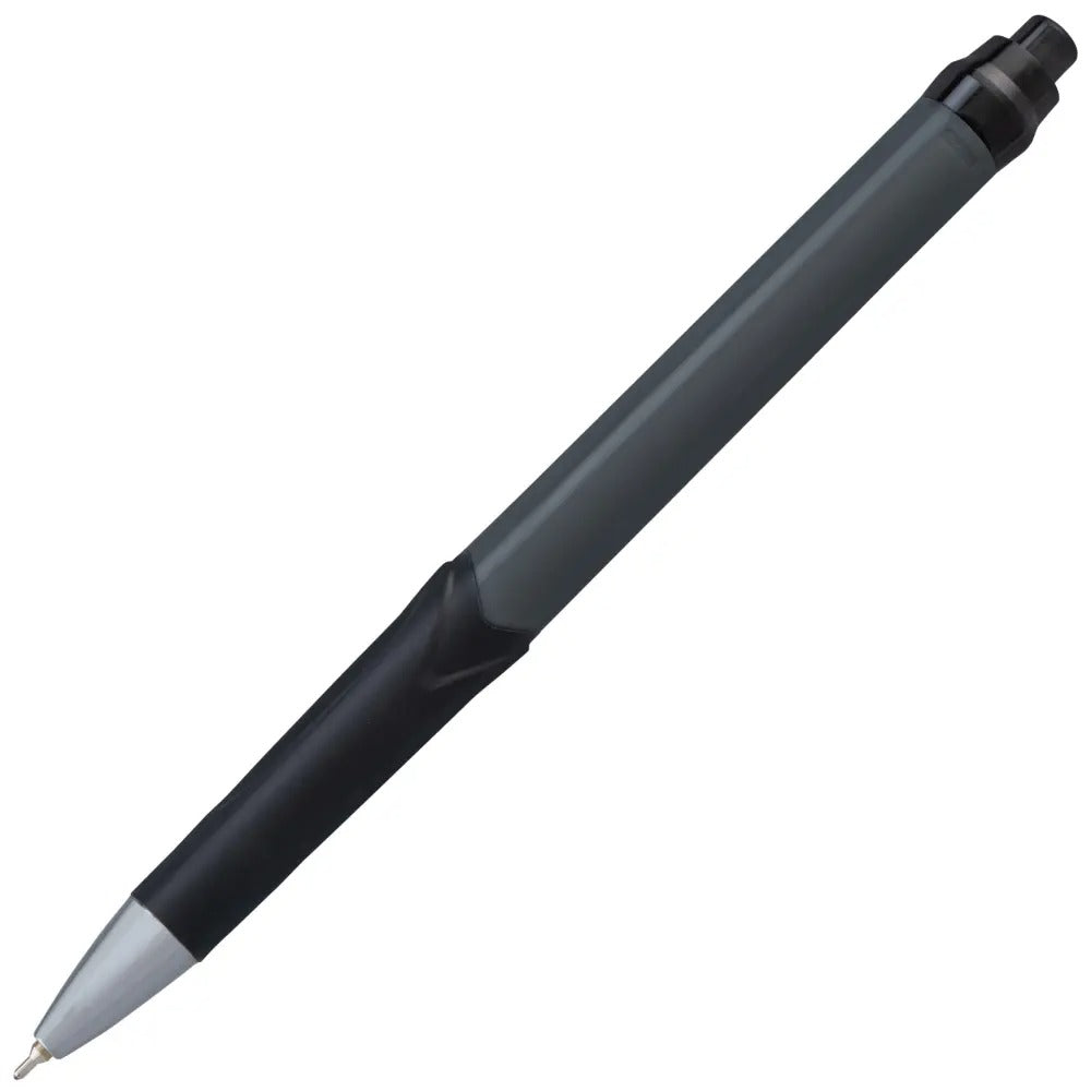 GlideWrite Gun Metal Barrel Ballpoint Pen, (0.7mm), Fine Line, Black Ink
