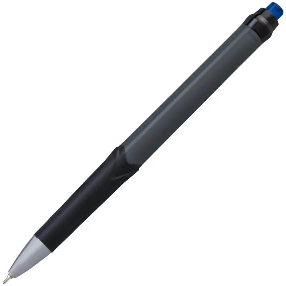 GlideWrite Gun Metal Barrel Ballpoint Pen, (0.7mm), Fine Line, Blue Ink