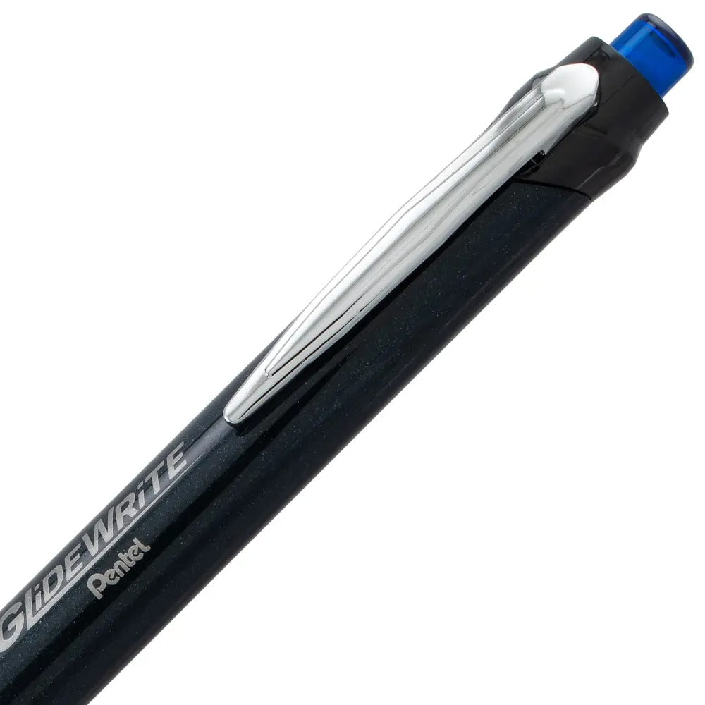 GlideWrite Signature Ballpoint Pen Black Barrel, (1.0mm) Medium line, Blue Ink