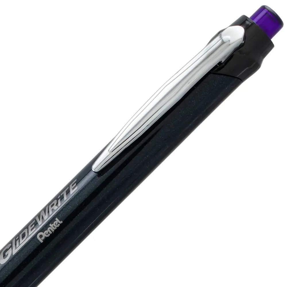 GlideWrite Signature Ballpoint Pen Black Barrel, (1.0mm) Medium line, Violet Ink