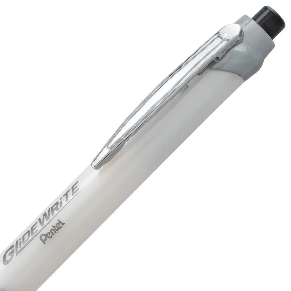GlideWrite Signature Ballpoint Pen Pearl White Barrel, (1.0mm) Medium line, Black Ink
