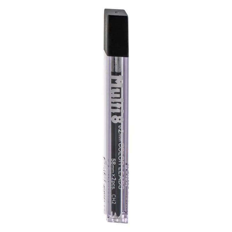 Pentel Arts 8 Colour Pencil Lead Refill (2.0mm), Black, 2 pcs/Tube