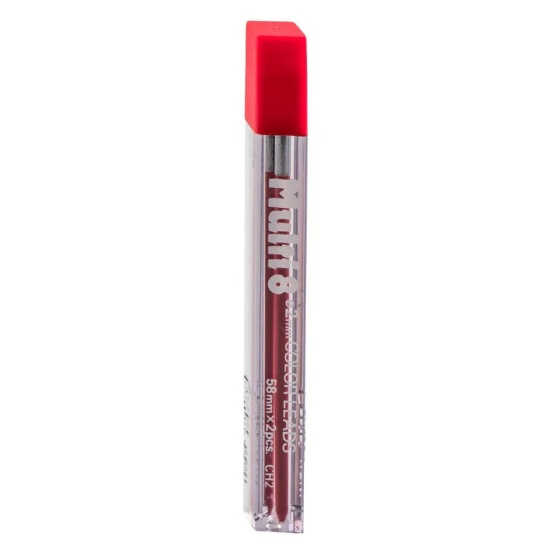 Pentel Arts 8 Colour Pencil Lead Refill (2.0mm), Red, 2 pcs/Tube