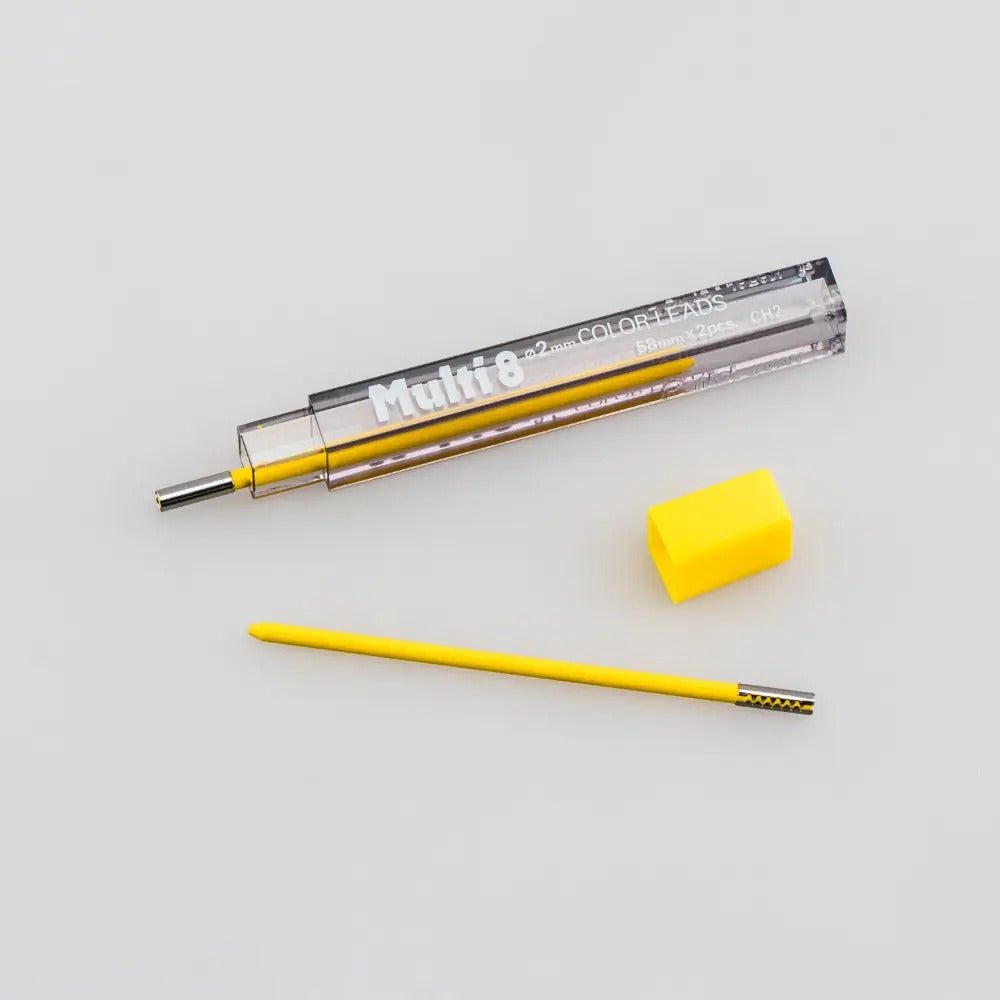 Pentel Arts 8 Colour Pencil Lead Refill (2.0mm), Yellow, 2 pcs/Tube