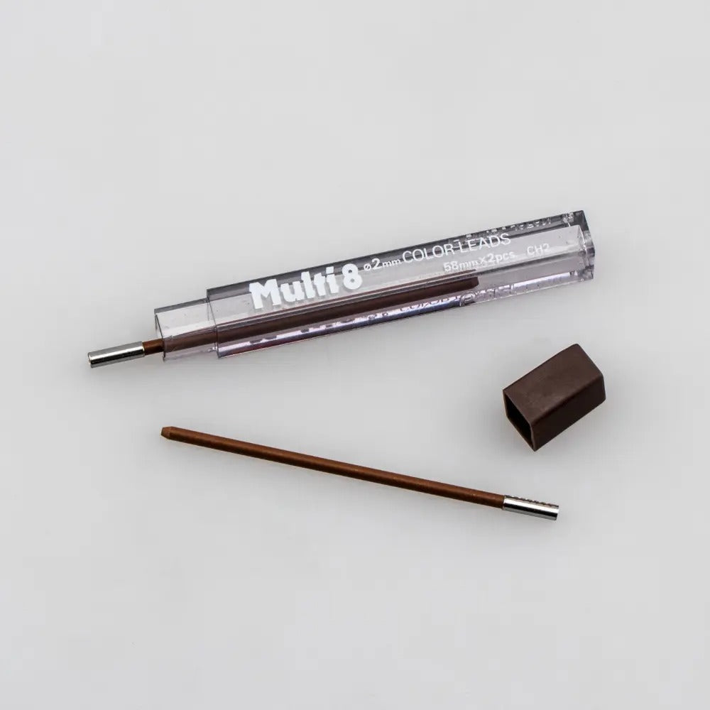 Pentel Arts 8 Colour Pencil Lead Refill (2.0mm), Brown, 2 pcs/Tube