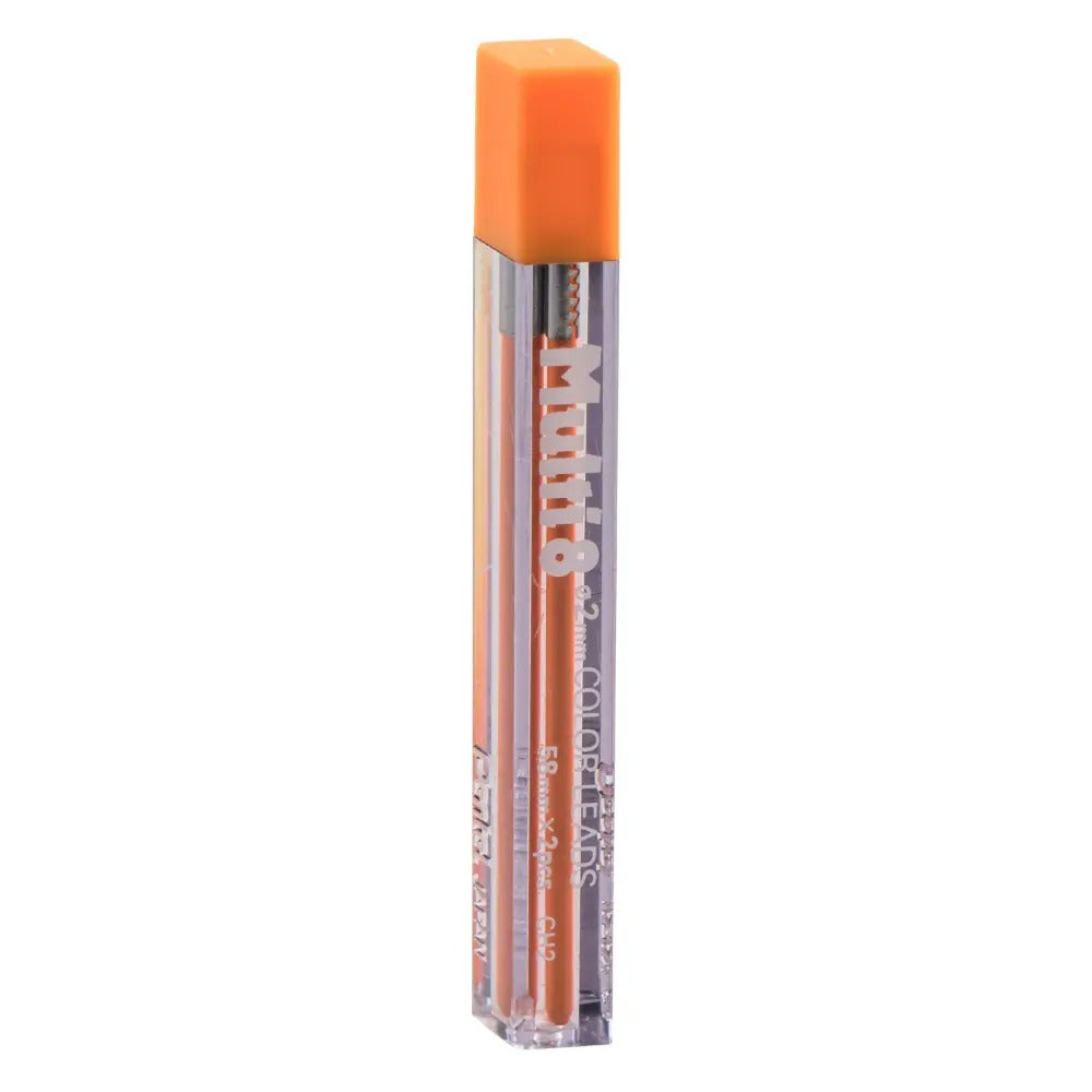 Pentel Arts 8 Colour Pencil Lead Refill (2.0mm), Orange, 2 pcs/Tube