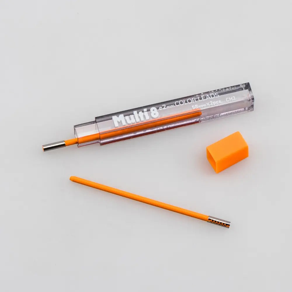 Pentel Arts 8 Colour Pencil Lead Refill (2.0mm), Orange, 2 pcs/Tube