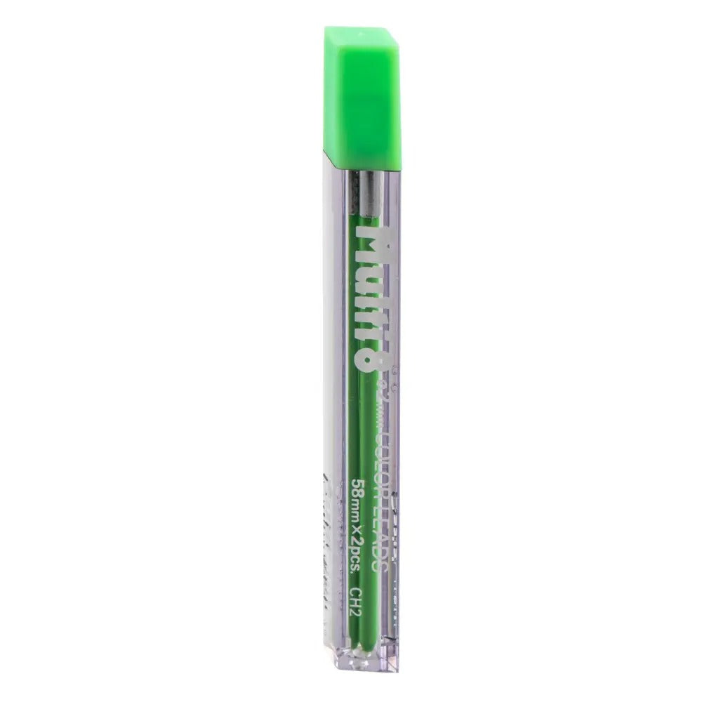 Pentel Arts 8 Colour Pencil Lead Refill (2.0mm), Lt. Green, 2 pcs/Tube