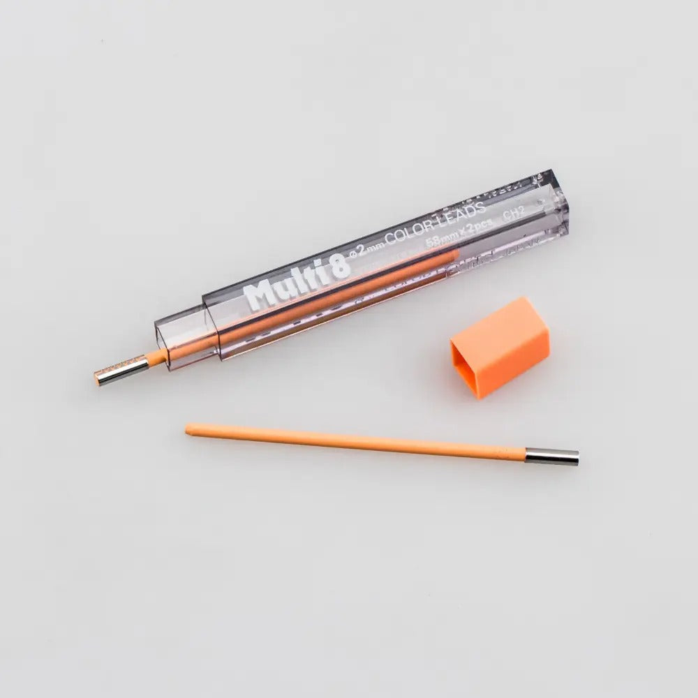 Pentel Arts 8 Colour Pencil Lead Refill (2.0mm), PEach, 2 pcs/Tube