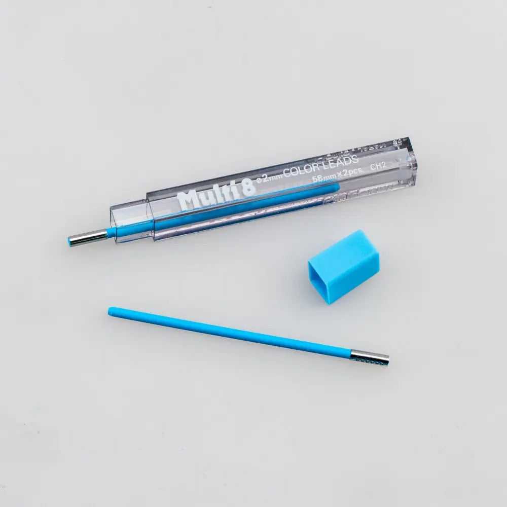 Pentel Arts 8 Colour Pencil Lead Refill (2.0mm), Sky Blue, 2 pcs/Tube