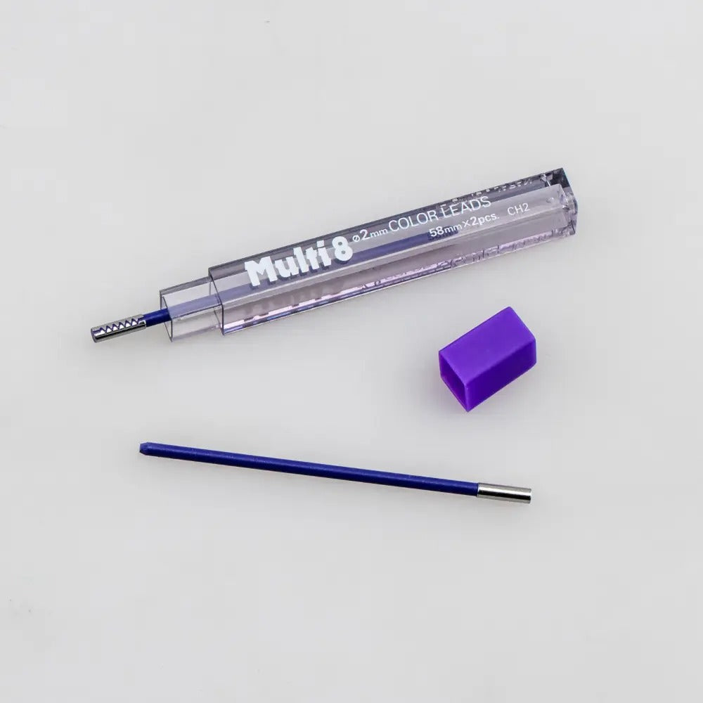 Pentel Arts 8 Colour Pencil Lead Refill (2.0mm), Violet, 2 pcs/Tube