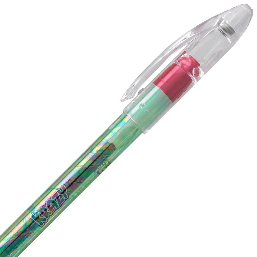 Krazy Pop Iridescent Gel Pen, (1.0mm) Bold line, Green & Metallic Red Ink
