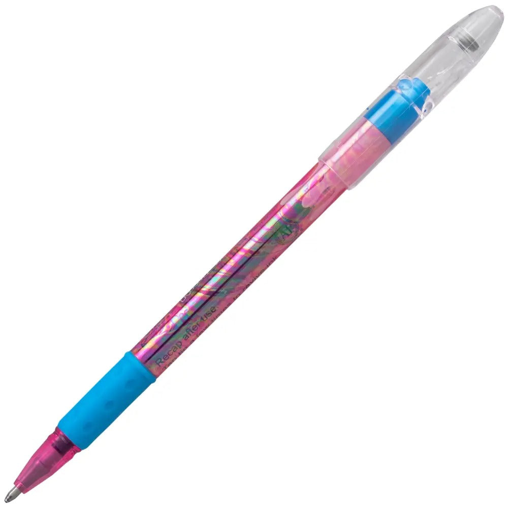 Krazy Pop Iridescent Gel Pen, (1.0mm) Bold line, Pink & Metallic Blue Ink