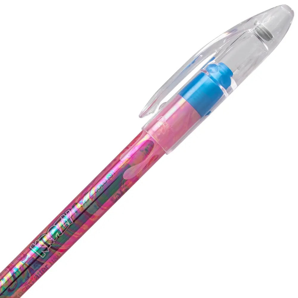 Krazy Pop Iridescent Gel Pen, (1.0mm) Bold line, Pink & Metallic Blue Ink