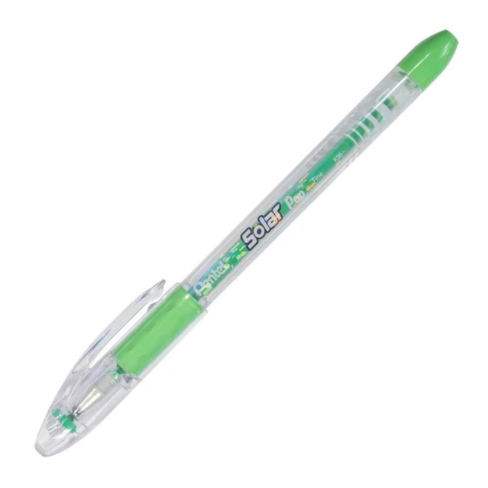 Solar Pop Neon Gel Pen, (0.6mm) Medium Line, Lime Green Ink
