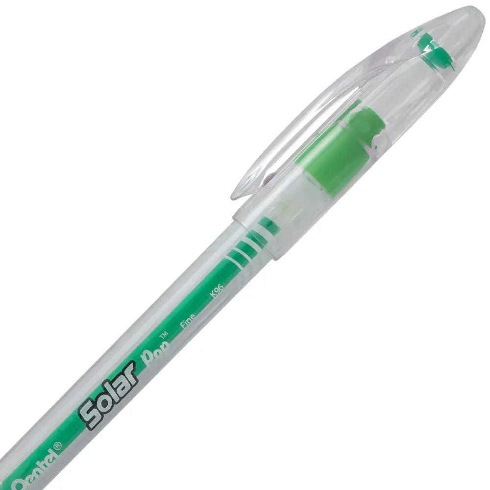 Solar Pop Neon Gel Pen, (0.6mm) Medium Line, Lime Green Ink