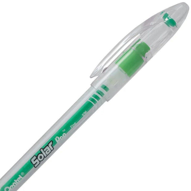 Solar Pop Neon Gel Pen, (0.6mm) Medium Line, Lime Green Ink