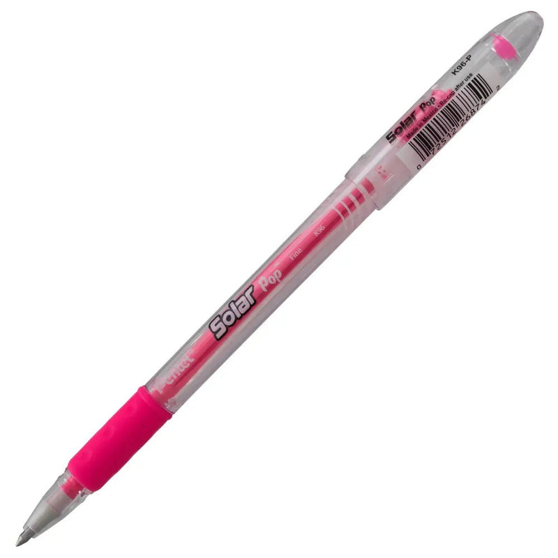 Solar Pop Neon Gel Pen, (0.6mm) Medium Line, Pink Ink