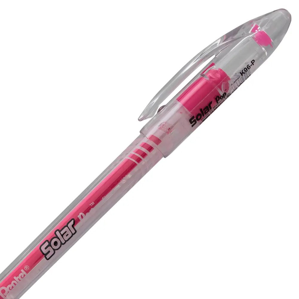 Solar Pop Neon Gel Pen, (0.6mm) Medium Line, Pink Ink