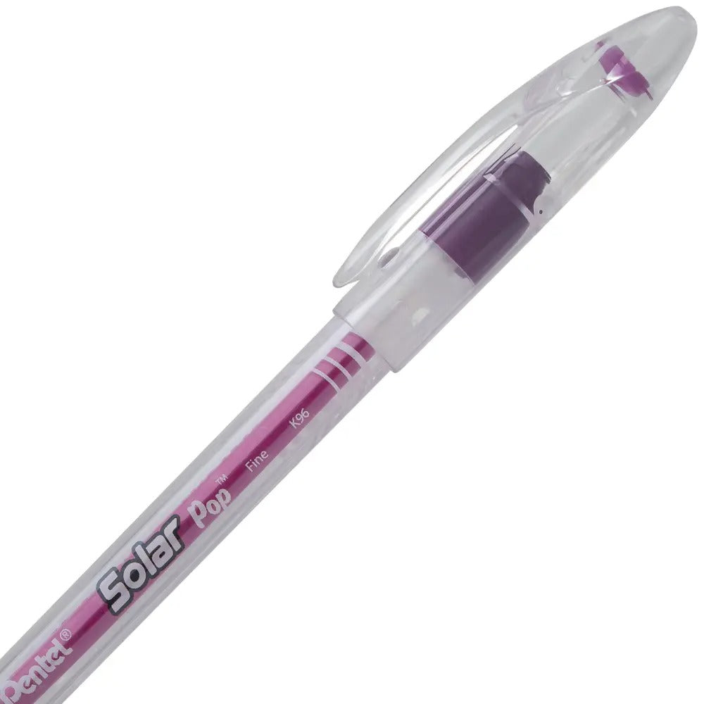 Solar Pop Neon Gel Pen, (0.6mm) Medium Line, Violet Ink
