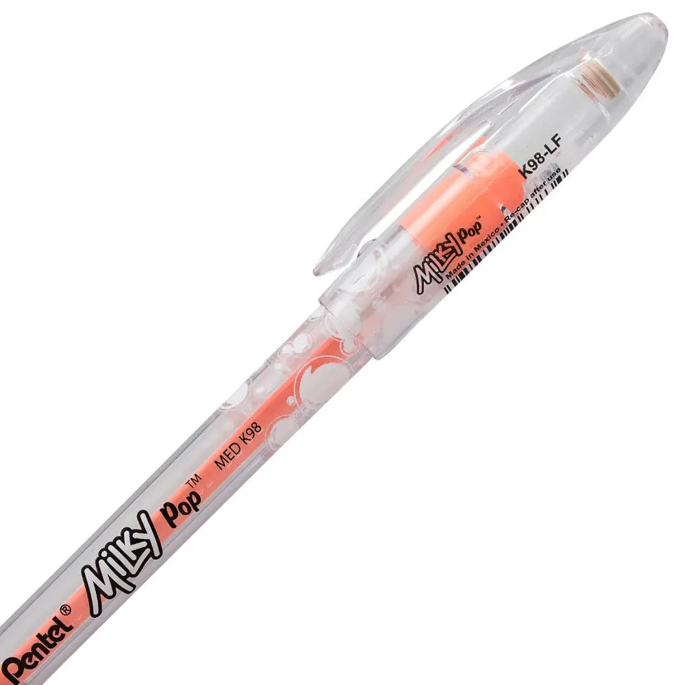 Milky Pop Pastel Gel Pen, (0.8mm) Medium Line, Orange Ink