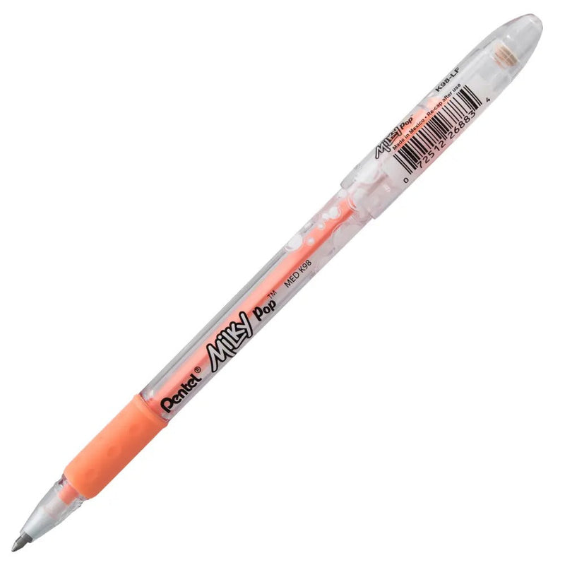 Milky Pop Pastel Gel Pen, (0.8mm) Medium Line, Orange Ink