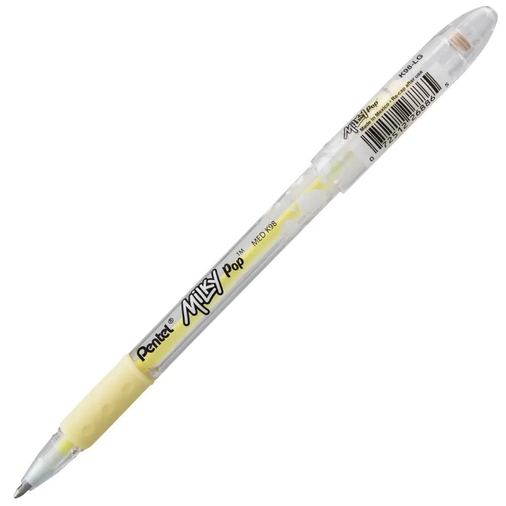 Milky Pop Pastel Gel Pen, (0.8mm) Medium Line, Yellow Ink