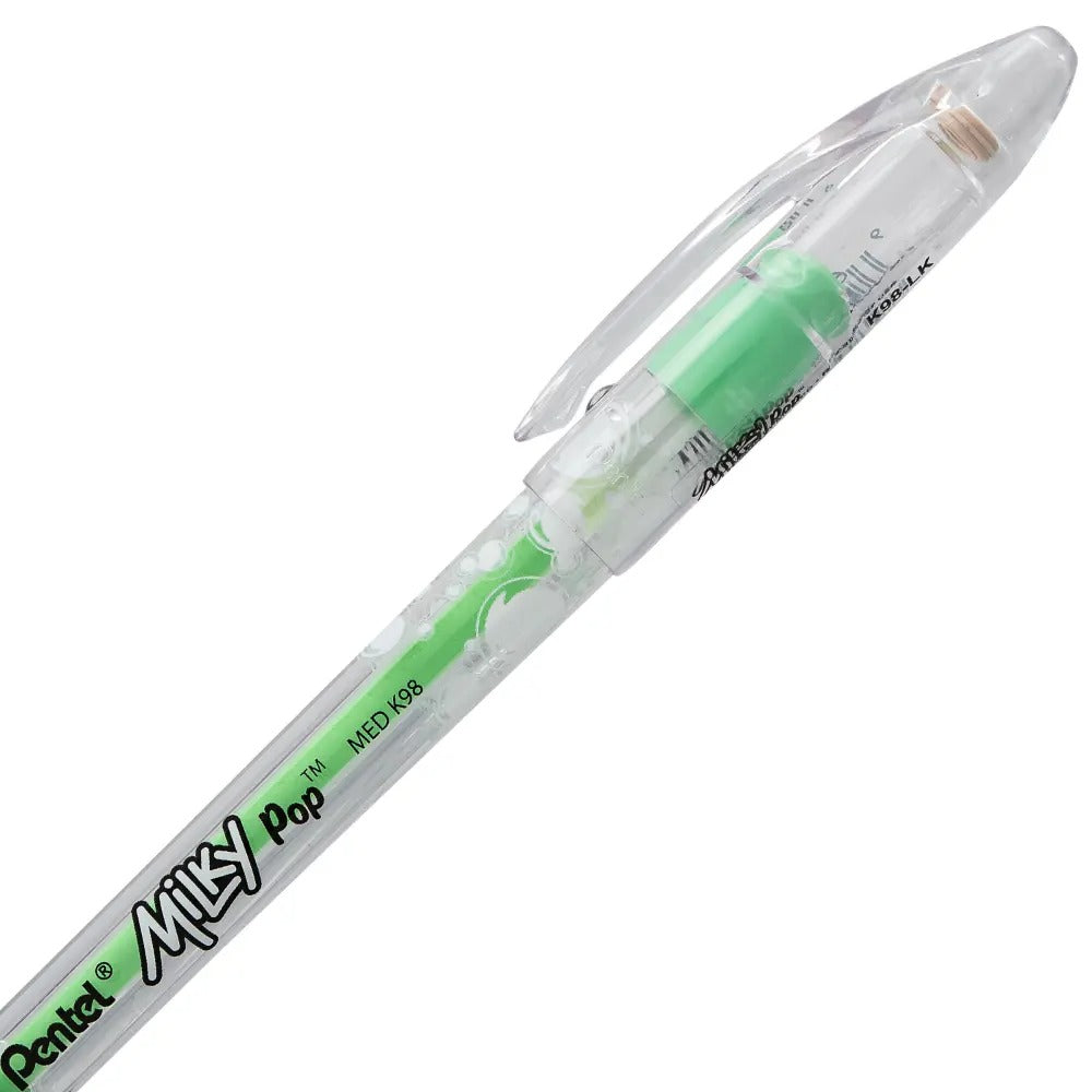 Milky Pop Pastel Gel Pen, (0.8mm) Medium Line, Mint Green Ink