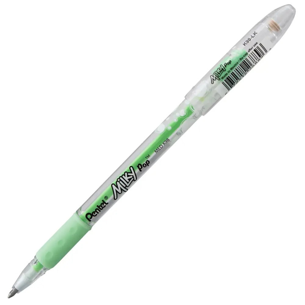 Milky Pop Pastel Gel Pen, (0.8mm) Medium Line, Mint Green Ink