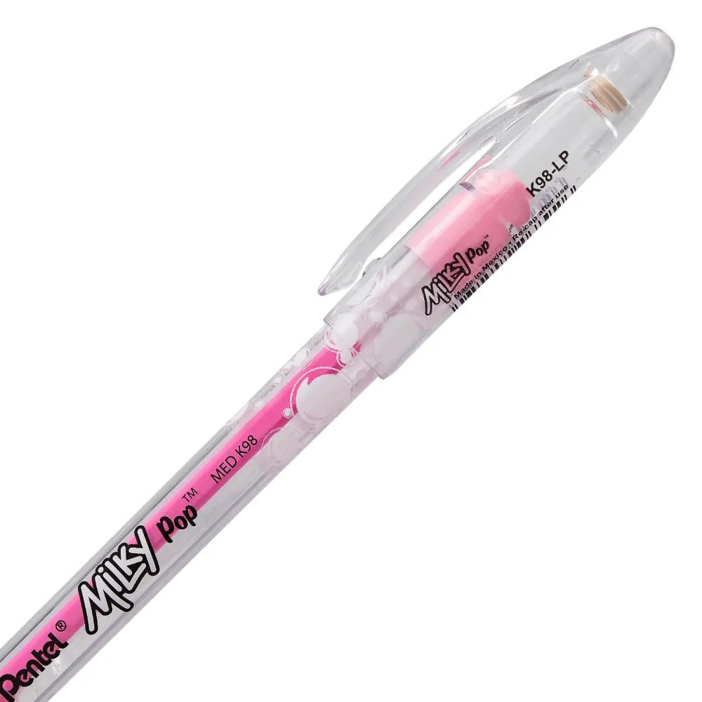 Milky Pop Pastel Gel Pen, (0.8mm) Medium Line, Pink Ink